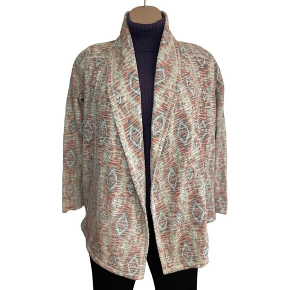 LUCKY BRAND Open Jacket Sweater Cardigan Medium Multicolor Southwestern Boho EUC - Picture 13 of 15